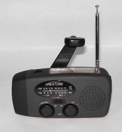 Solar hand crank USB charging radio flashlight - Orantek -