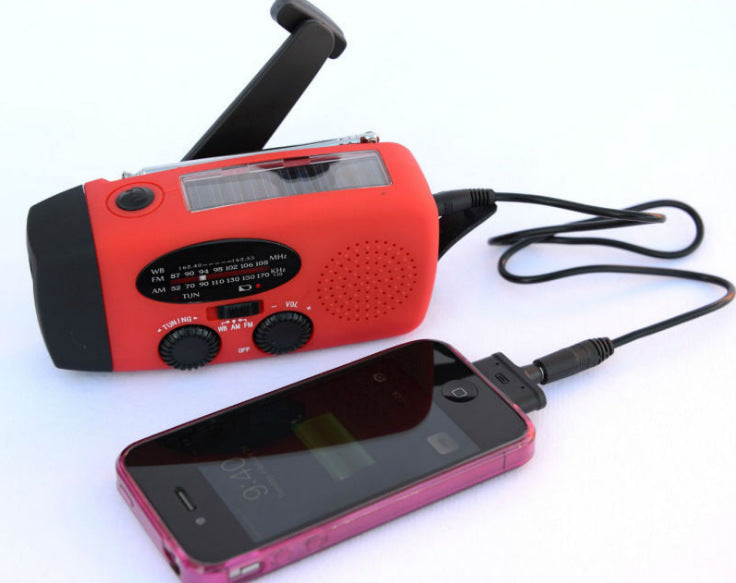 Solar hand crank USB charging radio flashlight - Orantek -
