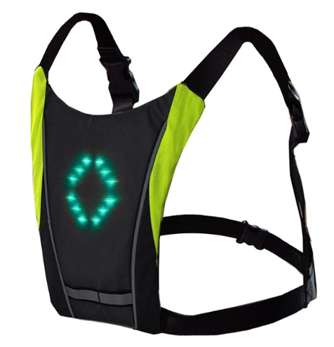 USB Rechargeable Reflective Vest Backpack with LED Turn Signal Light Remote Control Outdoor Sport Safety Bag Gear for Cycling - Orantek -