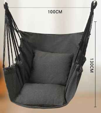 Canvas Hanging Hammock Chair Hanging Rope Swing Bed 200KG Load Bearing For Outdoor Garden Porch Beach Camping Travel no cushion