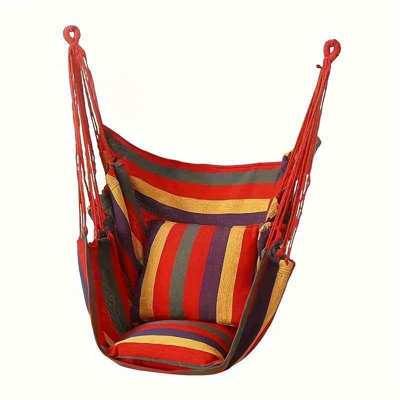 Canvas Hanging Hammock Chair Hanging Rope Swing Bed 200KG Load Bearing For Outdoor Garden Porch Beach Camping Travel no cushion