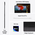 Apple iPad Pro 13-inch (M4): Ultra Retina XDR display, 256GB, Landscape 12MP Front Camera/12MP Back Camera, LiDAR scanner, Wi-Fi 6E, Face ID, All-Day Battery Life, Standard glass - Space Black - Orantek -