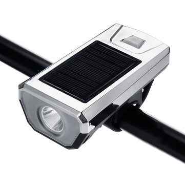 BIKIGHT 300LM 5W Solar Power Bike Light Waterproof USB Rechargeable 4 Modes Bicycle Headlight with Horn Cycling Fishing