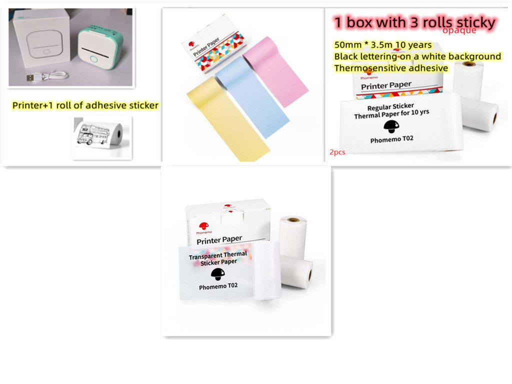 Portable Mini Thermal Label Printer Home Photo Printer Student Wrong Question Printer Bluetooth-compatible Mini Label Printer Price Tag Shop1104971419 Store