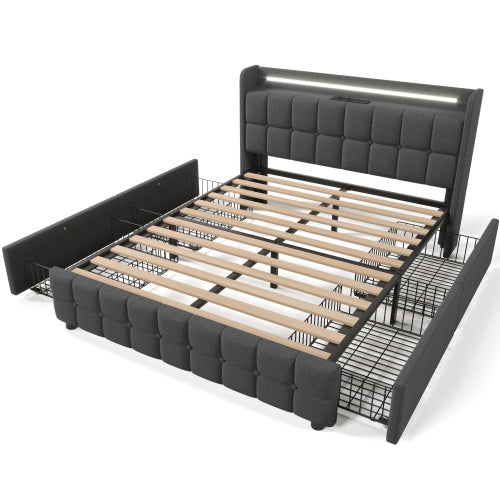 Einzelbett Aus Holz Mit Matratze Size  160x200 - Orantek -