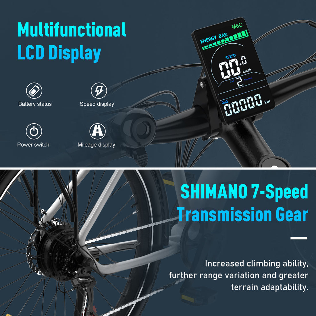 COLORWAY BK18 27.5'' Aluminium Alloy Frame and 7 Speed Gears Electric Road Bike with for City Riding - Orantek -