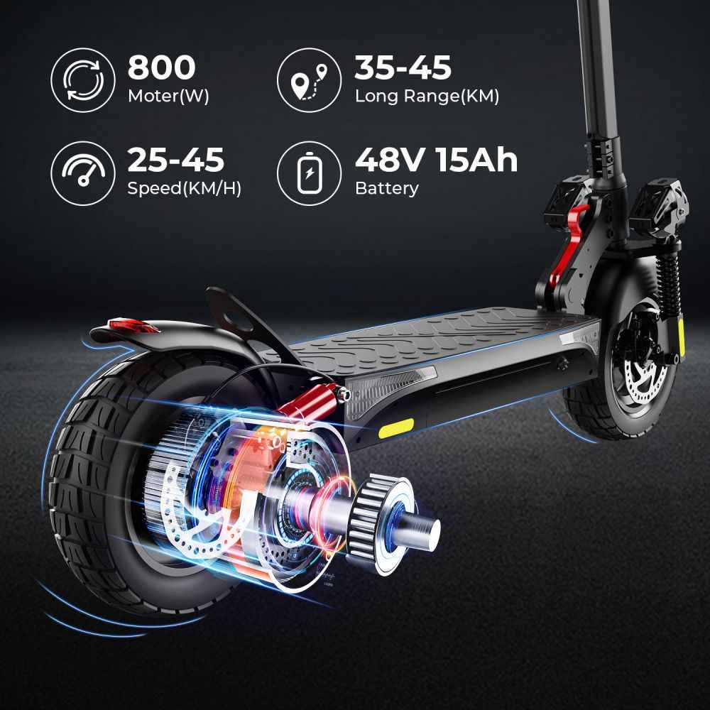 iSCOOTER iX4 10" Off-Road Electric Scooter with APP Control 800W Motor 48V 15Ah Battery