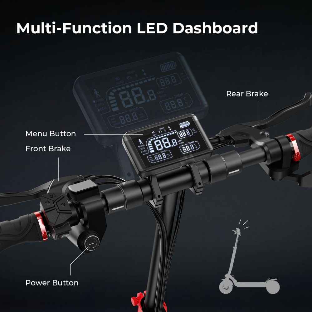 iSCOOTER iX4 10" Off-Road Electric Scooter with APP Control 800W Motor 48V 15Ah Battery