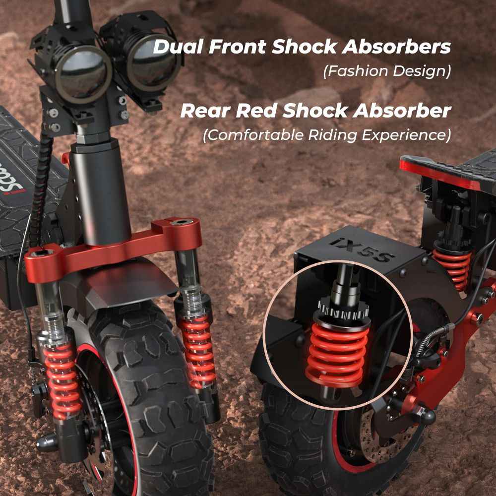 iSCOOTER iX5S 11" Off-Road Electric Scooter 1000W Motor 48V 15Ah Battery
