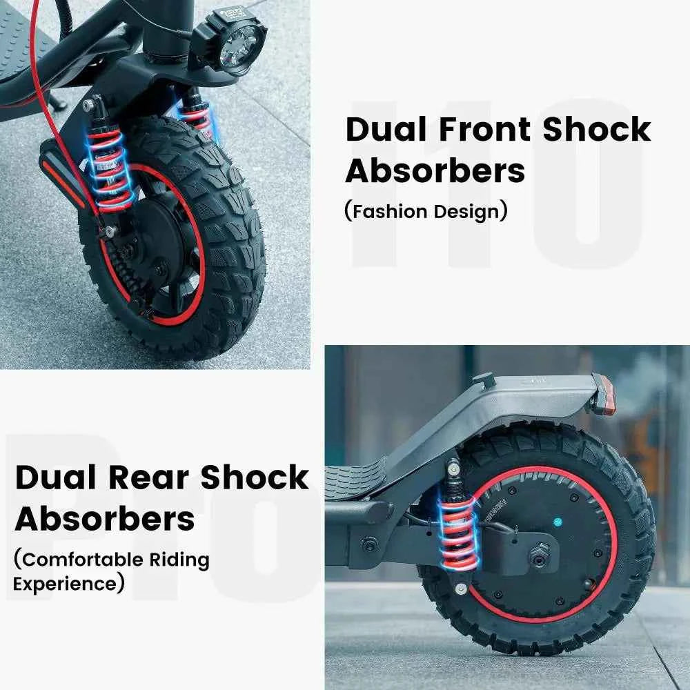 iSCOOTER i10 Pro 10" Folding Commuter Electric Scooter 800W Motor 48V 15Ah Battery