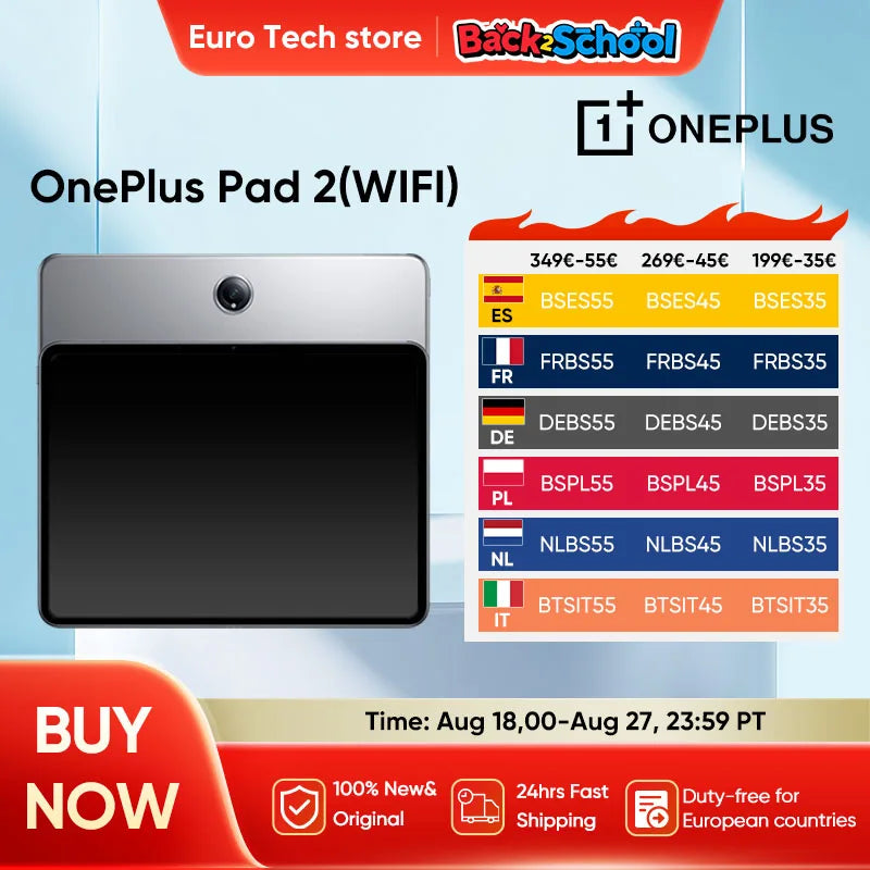 OnePlus Pad 2 Snapdragon 8 Gen 3 12GB+256GB Stroage 12.1'' 144Hz Screen 67W SUPERVOOC 13MP Camera OS 14.1 2024 Pad Android - Orantek -