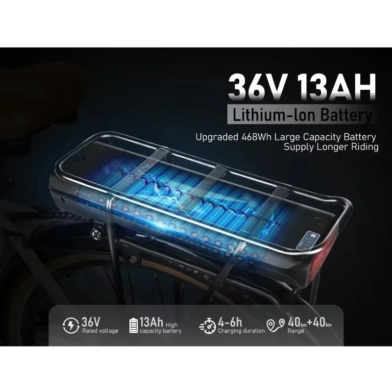 SAMEBIKE RS-A07 Electric Bicycle 500W Brushless Motor Electric Bike 36V13AH Lithium Battery 28inch City Travel Disc Brake E-Bike - Orantek -