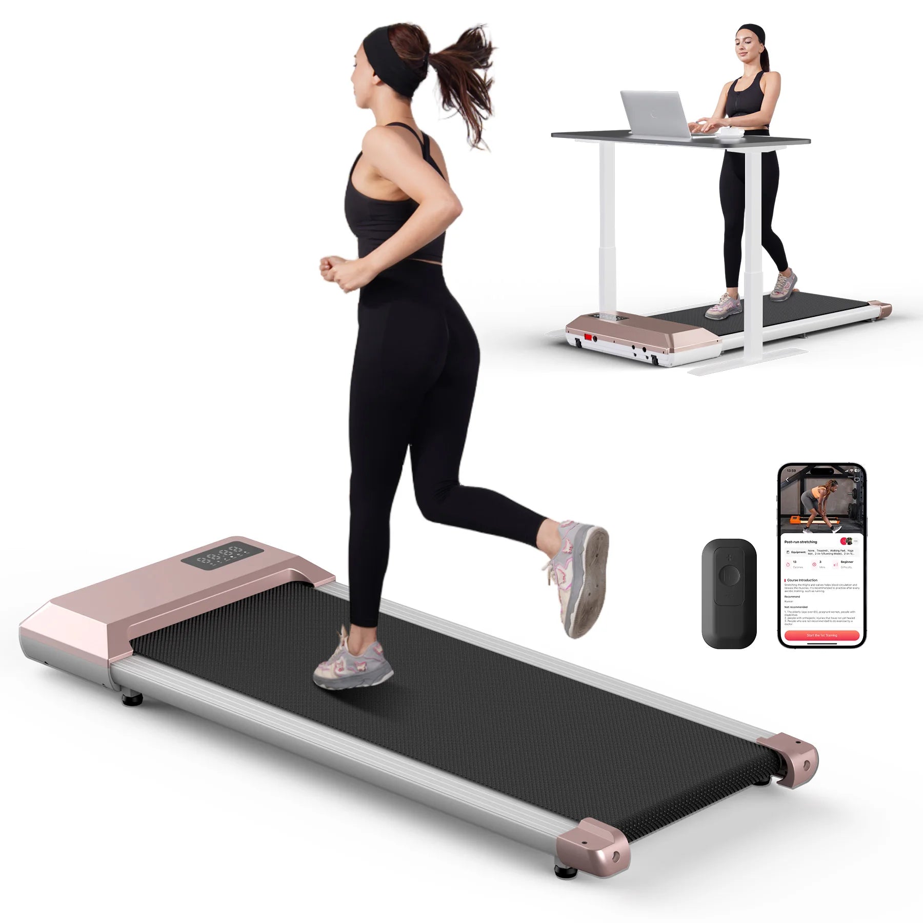 300lbs Treadmill for Home 2.5HP Treadmills Walking Pad LCD Digital Data Display 2in1 Walking Running Fitness Exercise Machine - Orantek -