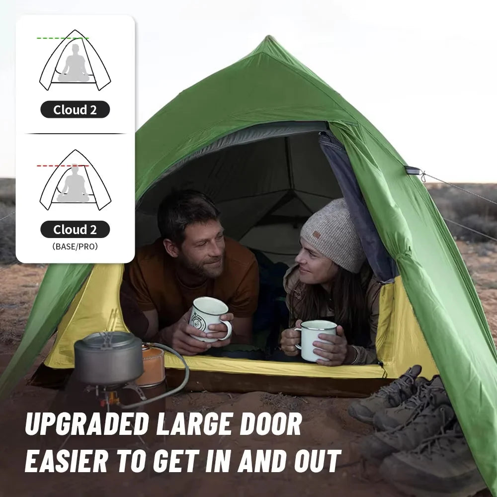 Naturehike Cloud Up 2 People Tent Ultralight 20D Camping Tent Waterproof Outdoor Hiking Travel Backpacking Cycling Fishing Tents - Orantek -