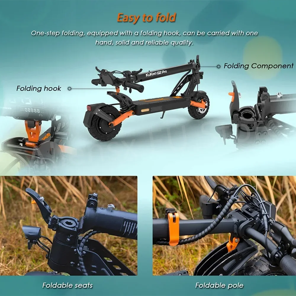 KuKirin G2 Pro (VMP) Electric Scooter 500W Motor 48V 15.6Ah Battery 25km/h Max Speed 65km Range - Orantek -
