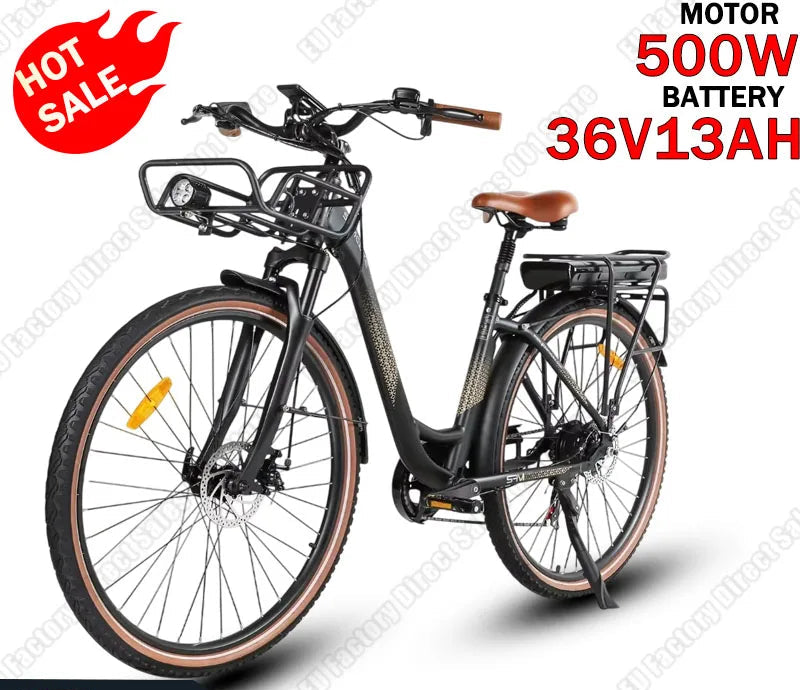 SAMEBIKE RS-A07 Electric Bicycle 500W Brushless Motor Electric Bike 36V13AH Lithium Battery 28inch City Travel Disc Brake E-Bike - Orantek -