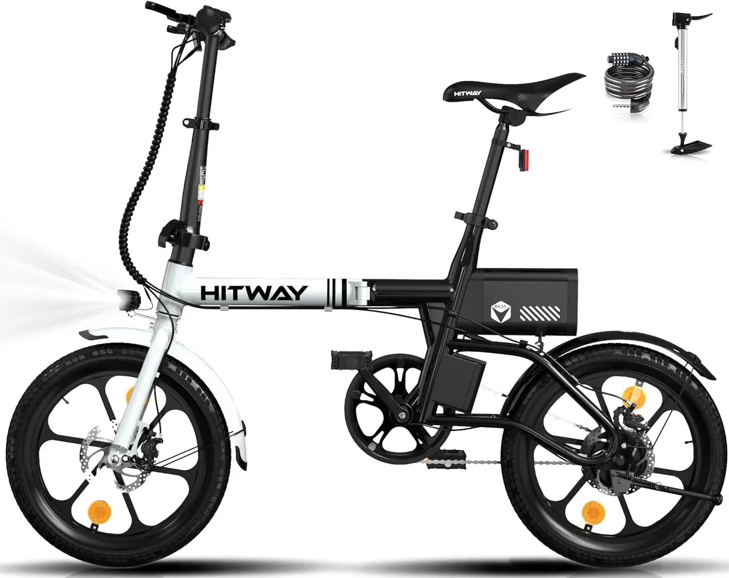 HITWAY BK 35S Electric Bike, 16 ”E cycling 250W City E-Bike Max.Range 25-60KM woman man - Orantek -