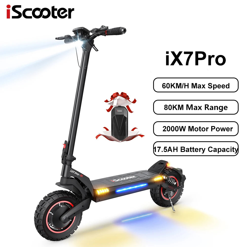 iScooter iX7 Pro Foldable Electric Kick Scooter High Speed 60 km/h 2000W 48V 17.5Ah Battery for Sports & Entertainment - Orantek -