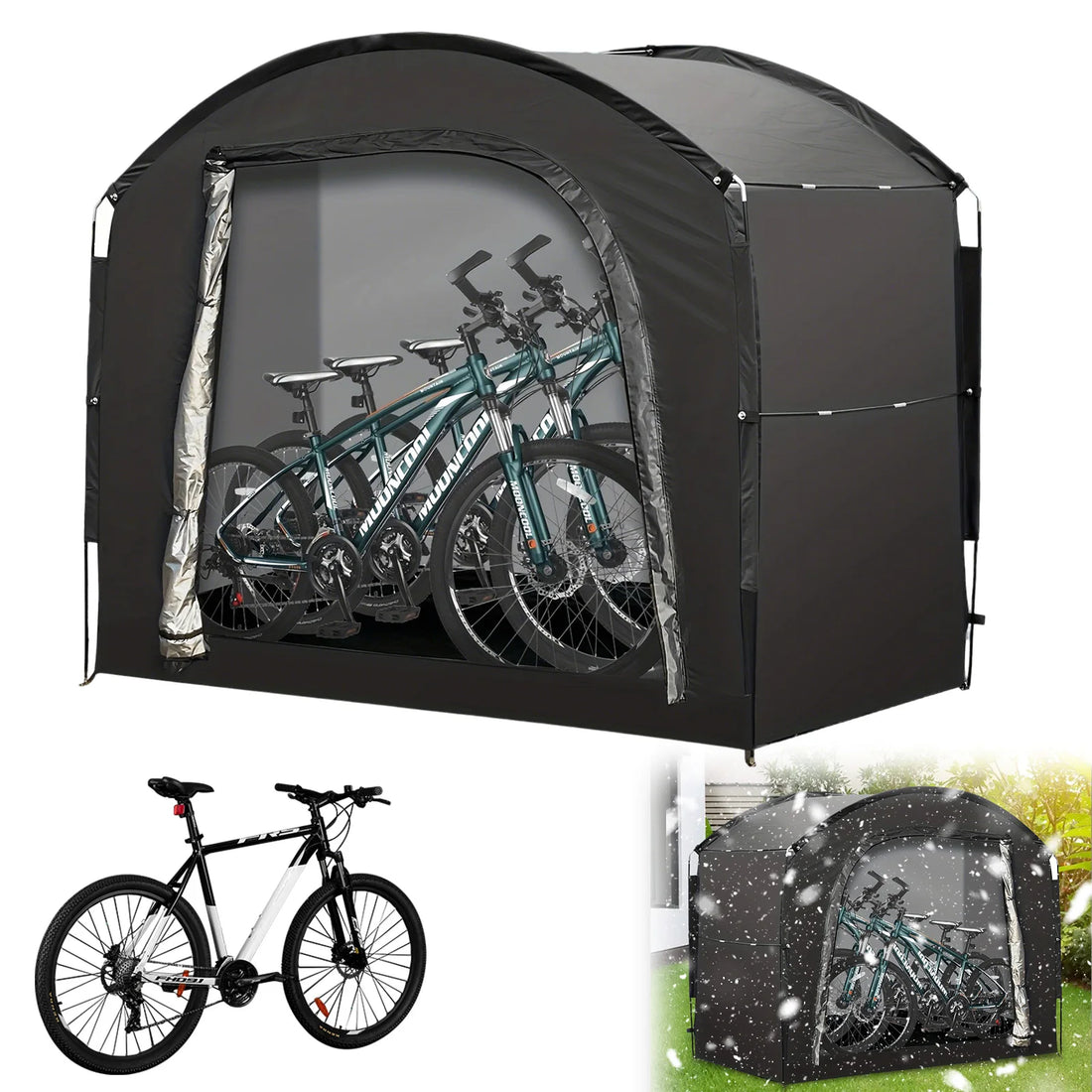 Bike Storage Shed Tent for 1-4 Bikes Portable Outdoor Bike Cover Bicycle Sunshade Covers Shelter Waterproof Durable Bike Tent - Orantek -