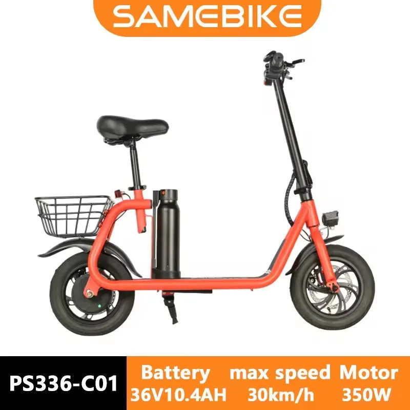 SAMEBIKE SM-C01 Folding E-Bike 36V 10.4AH Light Shopping In The City Electric Bicycle Aldult 12*2.2 inch Tires Electric Bike - Orantek -