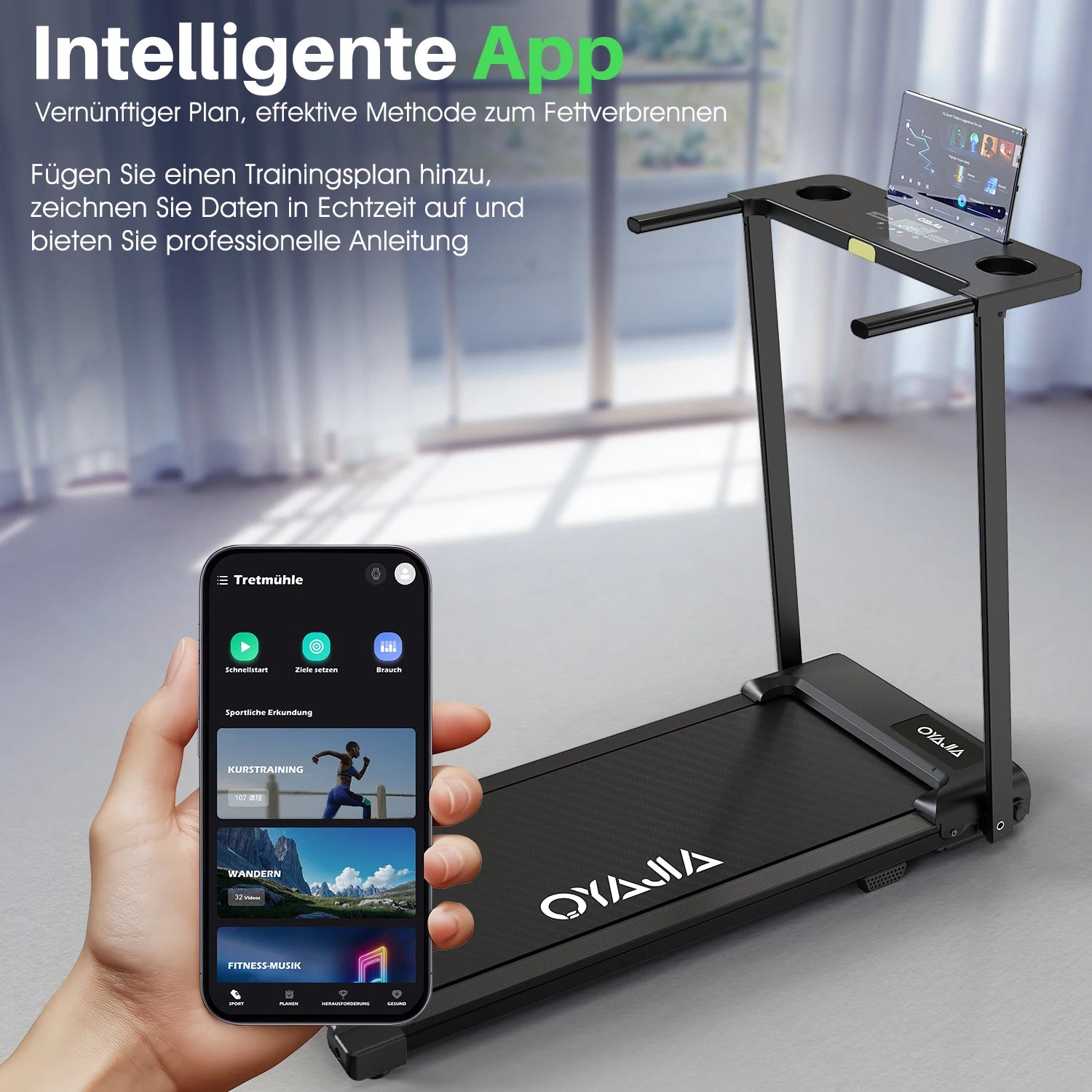 Walking Pad for Home 3in1 Folding Treadmill 2.5HP Smart Walking Treadmill with APP & LED Display - Orantek -