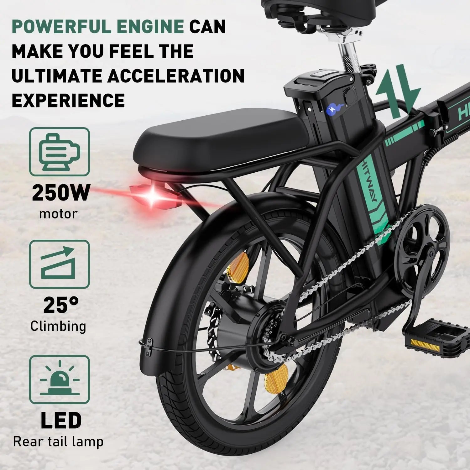 HITWAY Electric bike e-bike foldable city 16" bike Lithium battery 36V/10.4Ah, electric mileage can reach 35-70k - Orantek -