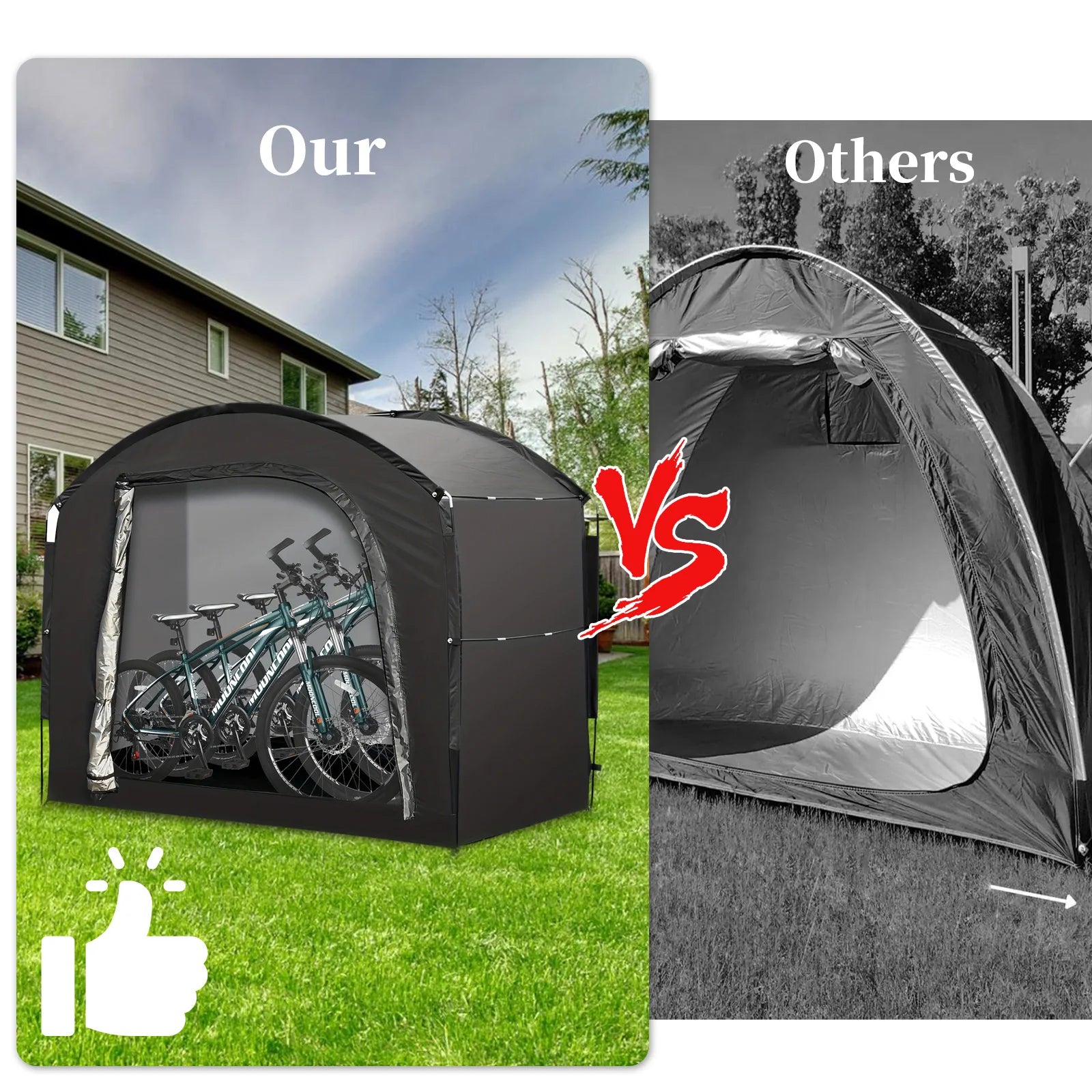 Bike Storage Shed Tent for 1-4 Bikes Portable Outdoor Bike Cover Bicycle Sunshade Covers Shelter Waterproof Durable Bike Tent - Orantek -