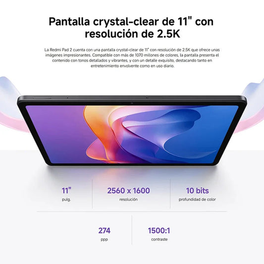 Xiaomi Redmi Pad 2 Wi-Fi,11", 2.5K resolution, MediaTek Helio G100-Ultra, 90 Hz, 8 MP Camera, 9000 mAh Battery - Orantek -