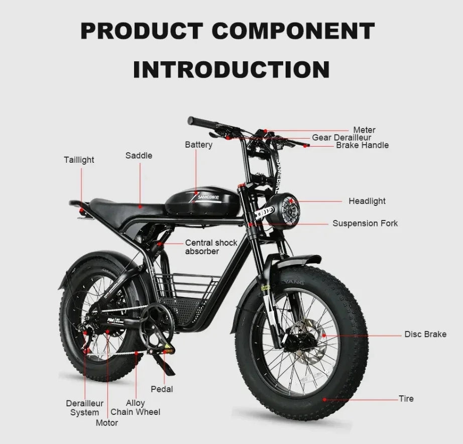 SAMEBIKE M20" Fat Tire Electric Bike - Orantek -