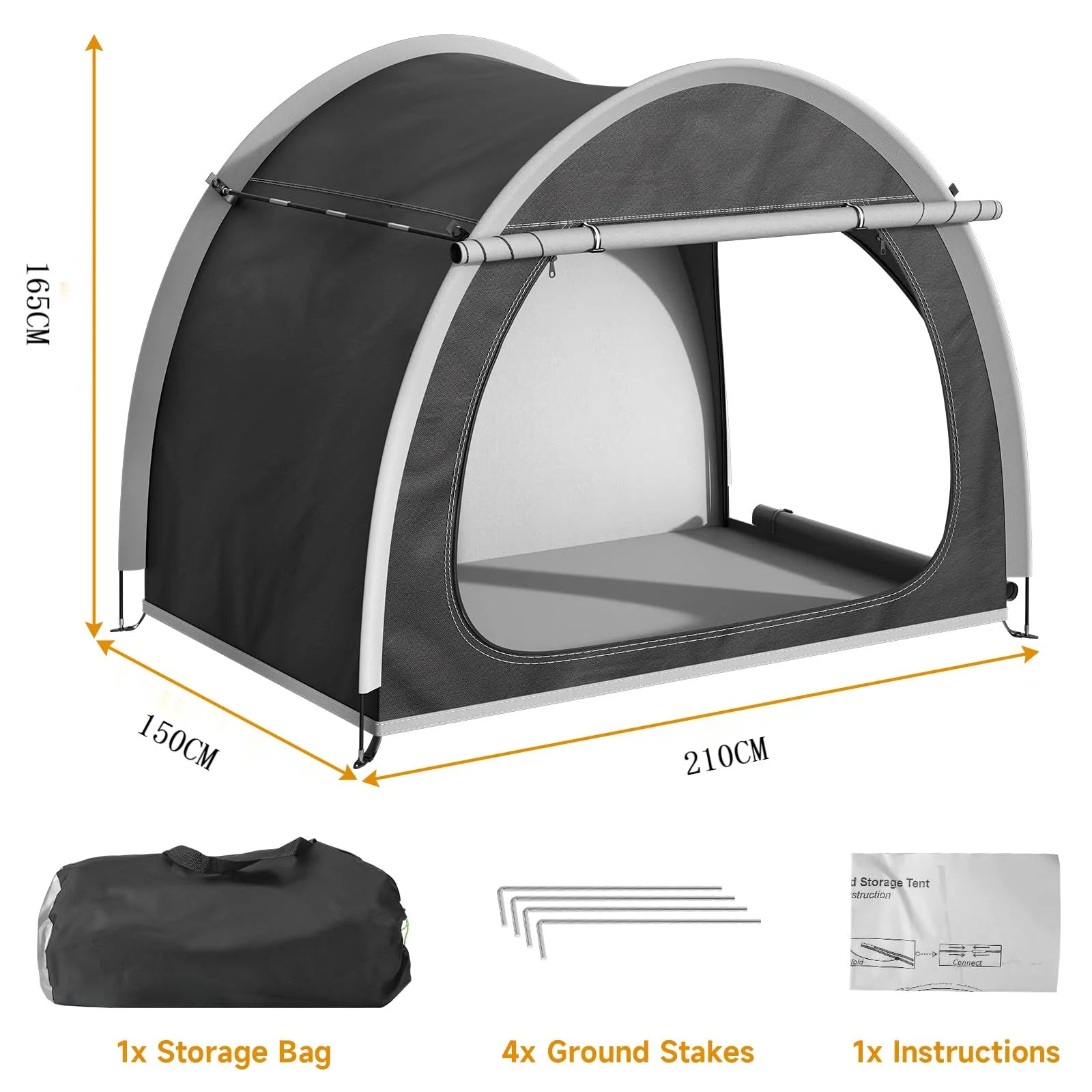Bike Storage Shed Tent for 1-4 Bikes Portable Outdoor Bike Cover Bicycle Sunshade Covers Shelter Waterproof Durable Bike Tent - Orantek -