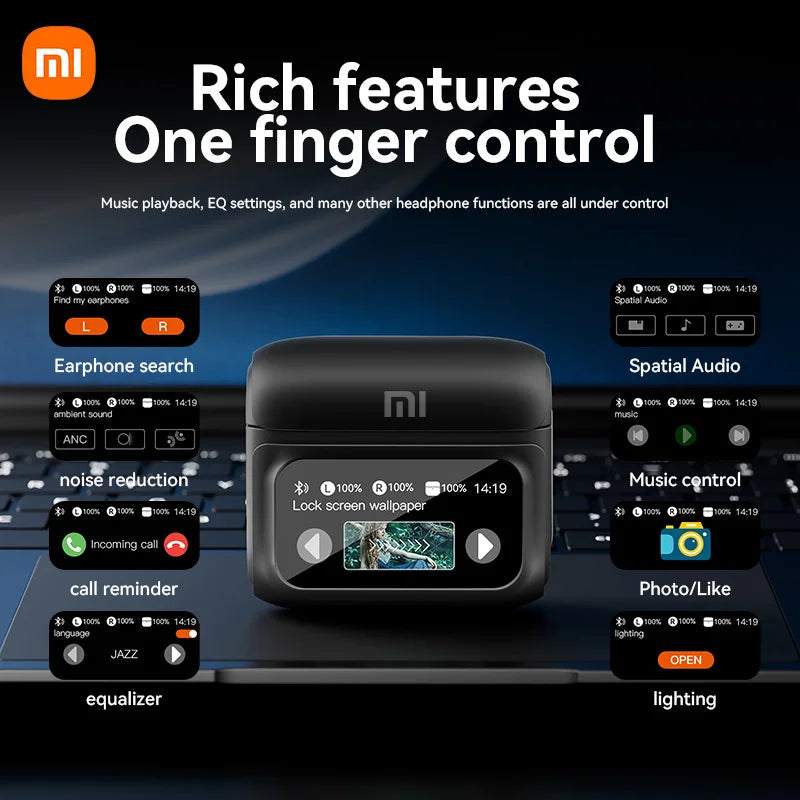 Xiaomi ANC Wireless Earbuds Bluetooth Earphone Touch Screen airpods Control Active Noise Reduction In Ear Headphone Bulit in Mic - Orantek -