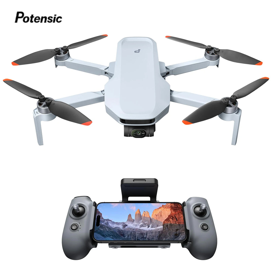 Potensic ATOM 2 Camera Drone, 4K HDR Video, 8K Photo, 3-Axis Gimbal,Under 249g, Vertical Shooting,10-KM, AI Night Shot, AI Track - Orantek -