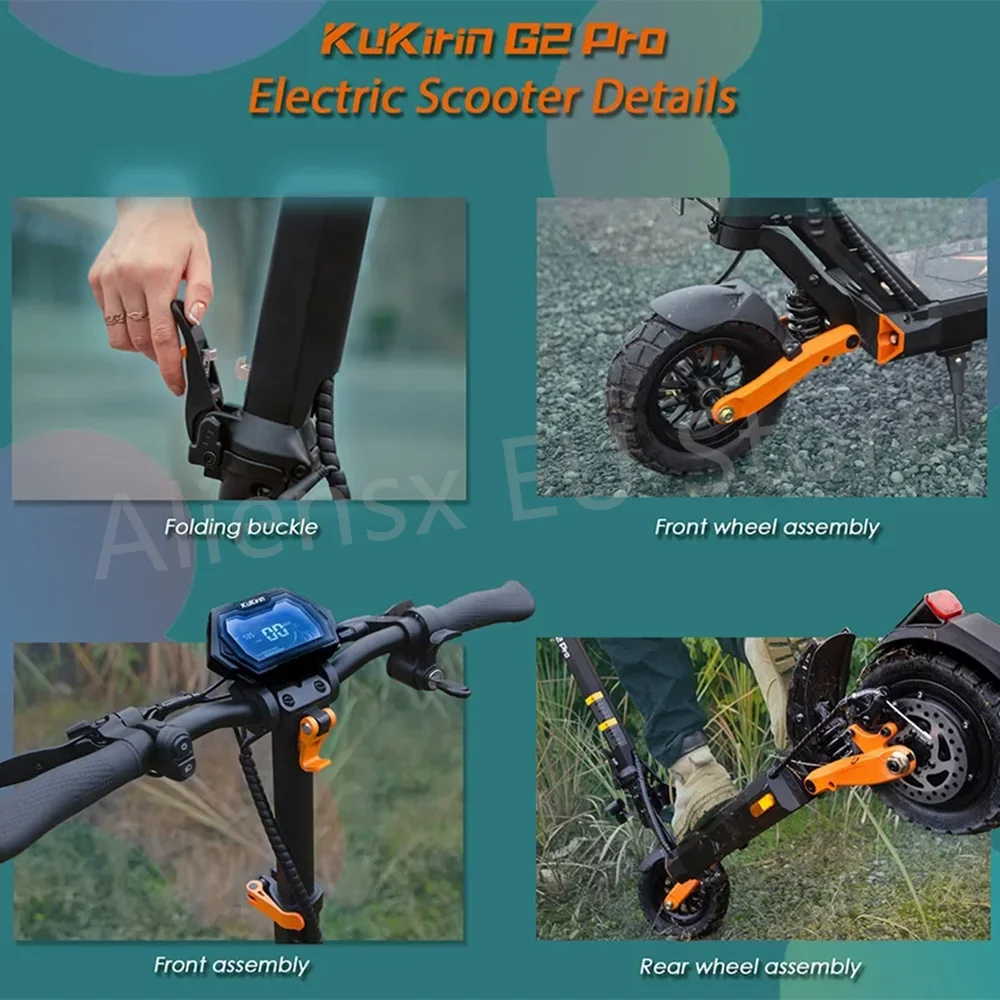 KuKirin G2 Pro (VMP) Electric Scooter 500W Motor 48V 15.6Ah Battery 25km/h Max Speed 65km Range - Orantek -