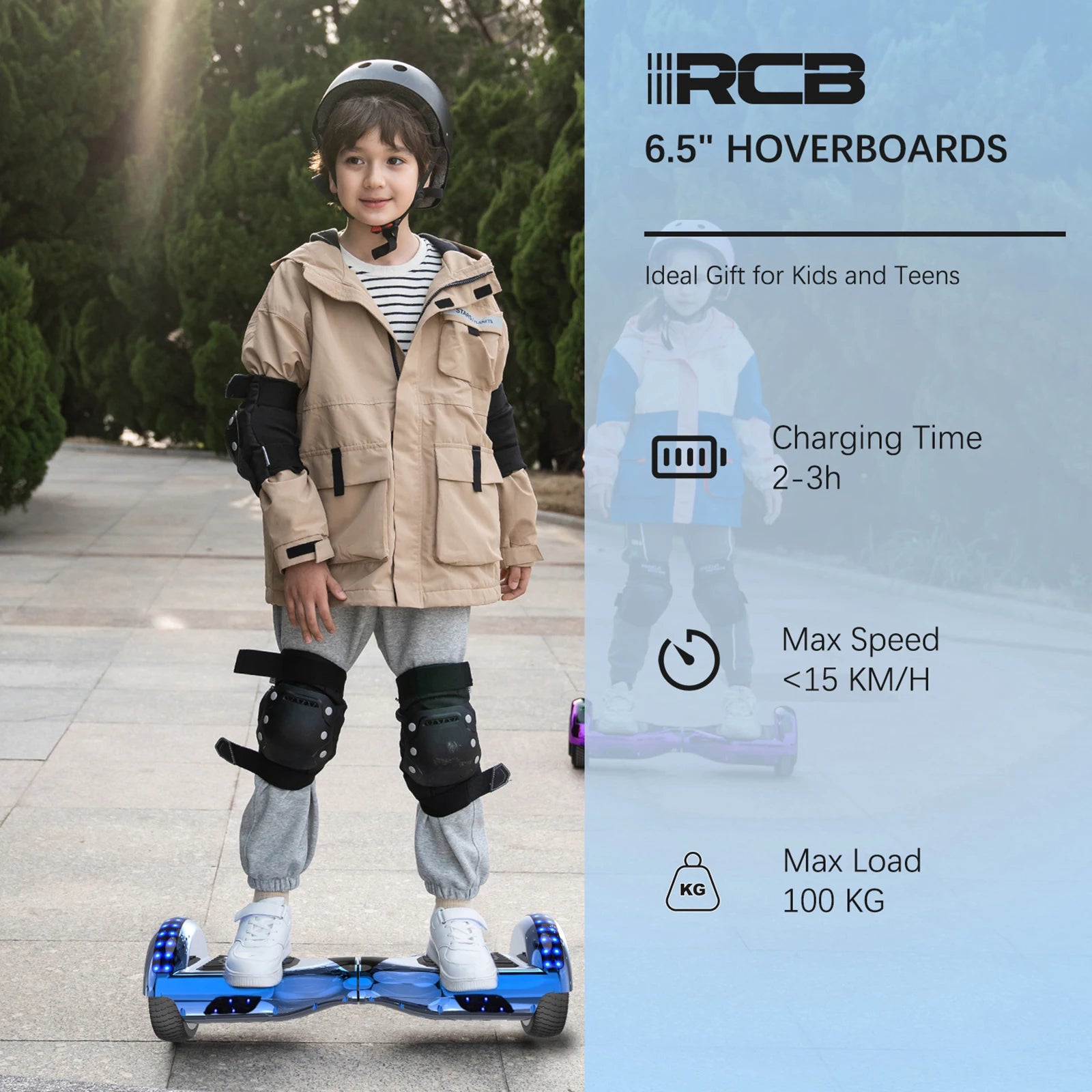 RCB Hoverboard, 6.5 Inch Two Wheel Hoverboard with Bluetooth Speaker with LED Light, Hoverboard Great Gift for Kids and Adults - Orantek -