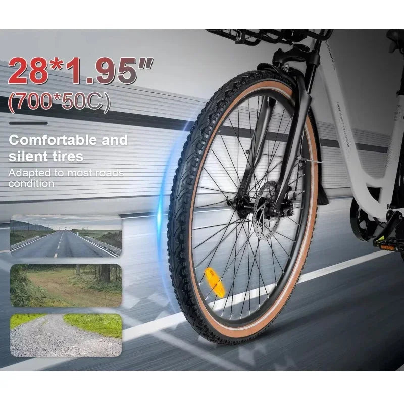 SAMEBIKE RS-A07 Electric Bicycle 500W Brushless Motor Electric Bike 36V13AH Lithium Battery 28inch City Travel Disc Brake E-Bike - Orantek -