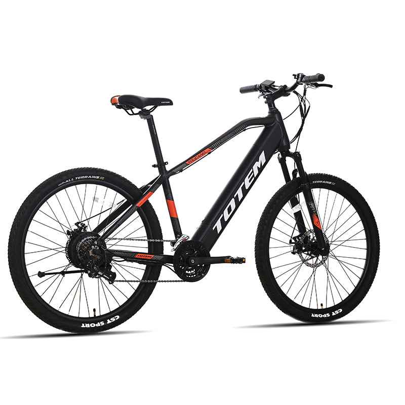 TOTEM Volcano 27.5" Electric Mountain Bike with Fenders 500W Rear HUB Motor 48V 10.4Ah Battery