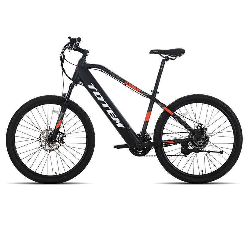 TOTEM Volcano 27.5" Electric Mountain Bike with Fenders 500W Rear HUB Motor 48V 10.4Ah Battery