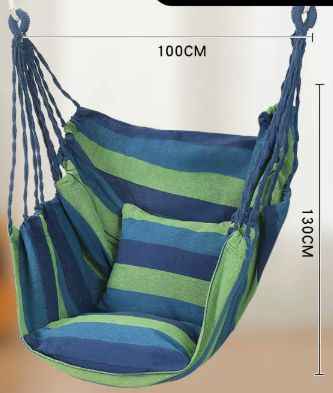 Canvas Hanging Hammock Chair Hanging Rope Swing Bed 200KG Load Bearing For Outdoor Garden Porch Beach Camping Travel no cushion