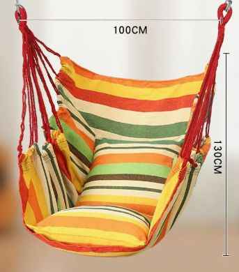 Canvas Hanging Hammock Chair Hanging Rope Swing Bed 200KG Load Bearing For Outdoor Garden Porch Beach Camping Travel no cushion