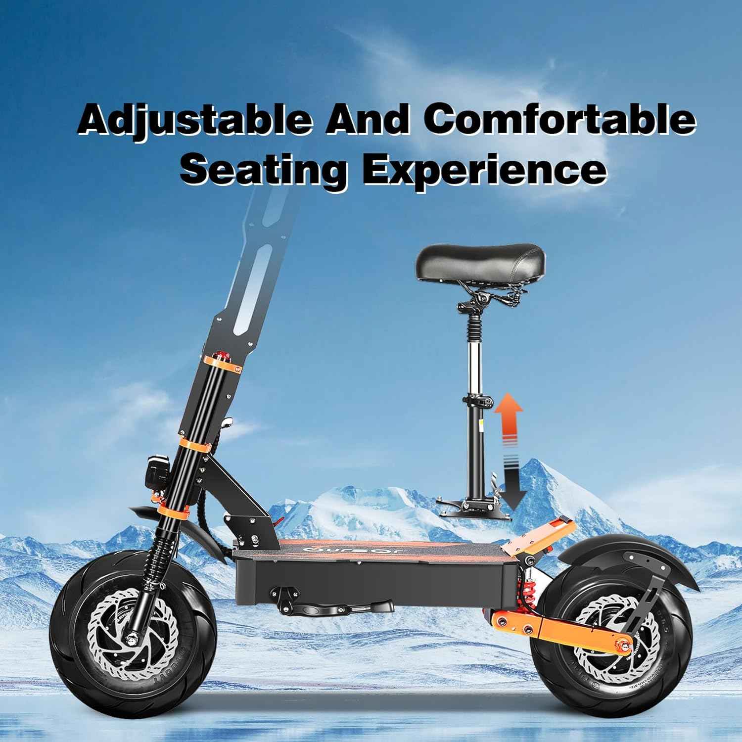 TOURSOR X8P 13‘’/14" Folding Electric Scooter with Seat 4000W*2 Dual Motors 60V 38.8Ah Battery
