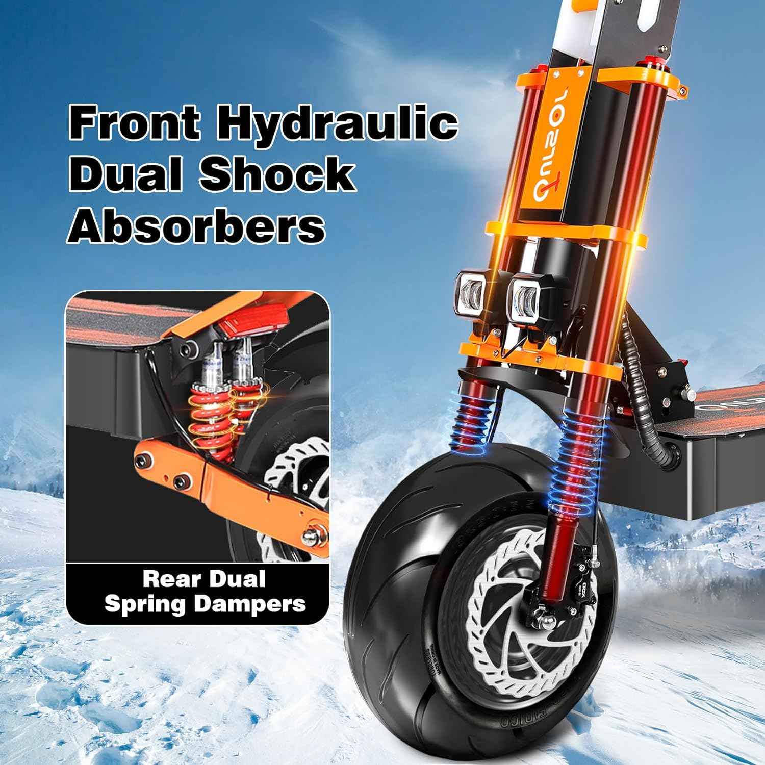 TOURSOR X8P 13‘’/14" Folding Electric Scooter with Seat 4000W*2 Dual Motors 60V 38.8Ah Battery