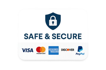 trust badge including credit card card, paypal payment logos